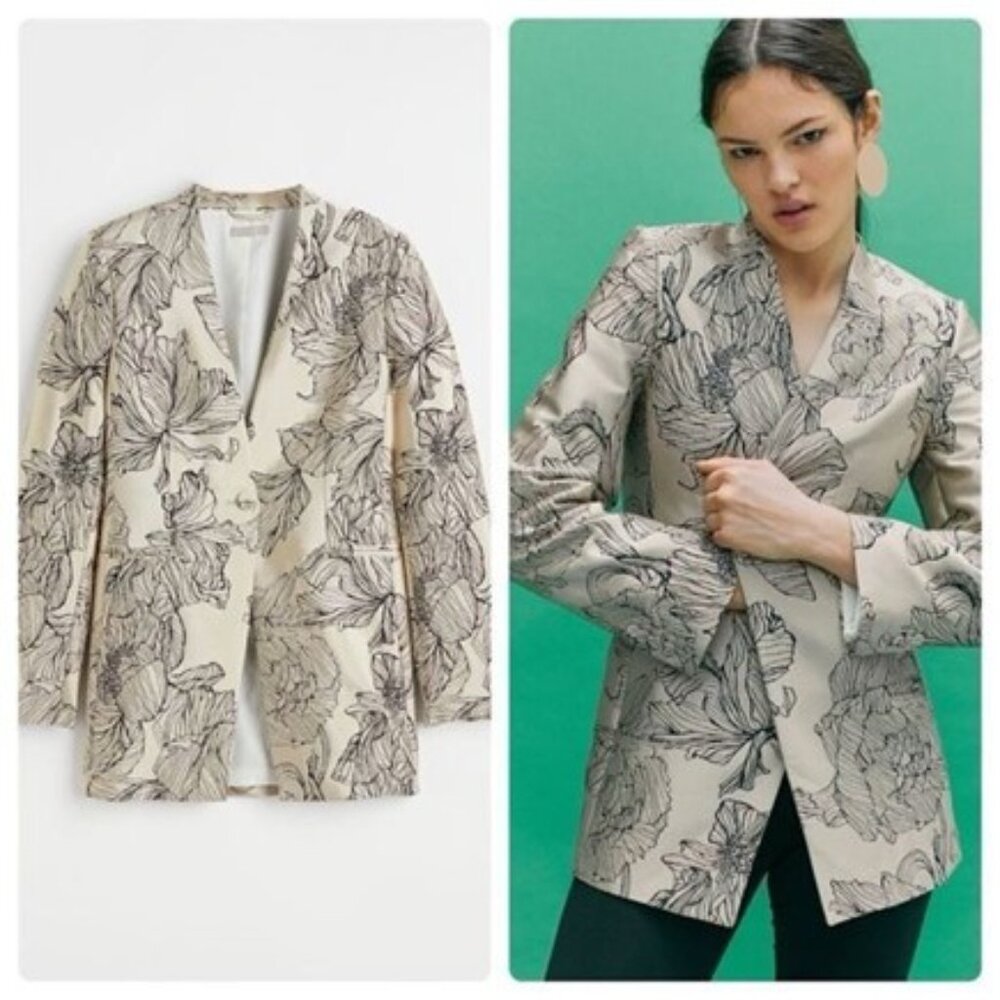 H&M Jacquard Print Blazer Jacket Blogger Fave - Picture 2 of 10